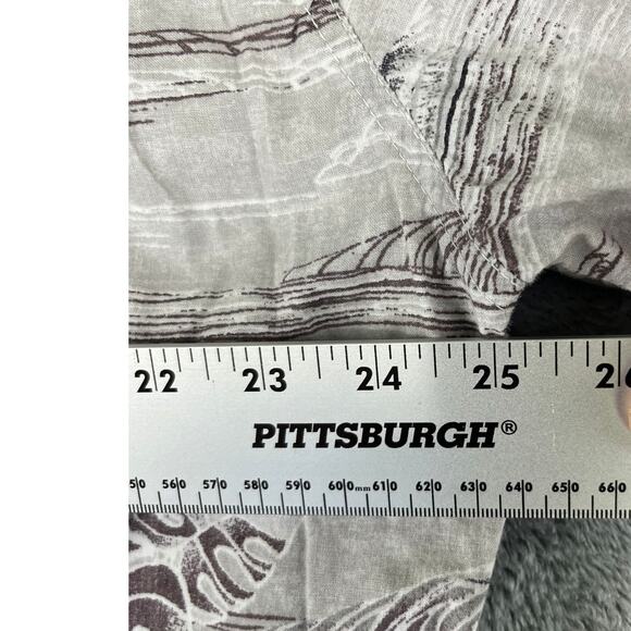 Men’s West Marine XL Gray Hawaiian Palm-Print Short-Sleeve Shirt – Excellent - Picture 8 of 10